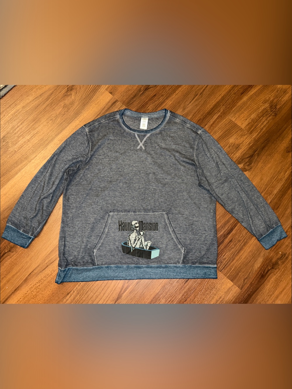 Haunted Mansion Disney Parks Mummy Waffle Knit Thermal Front Pocket Top XXL